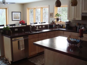 Concrete countertops are a cost-efficient option.